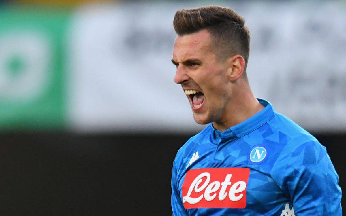 L'attaccante del Napoli Arkadiusz Milik