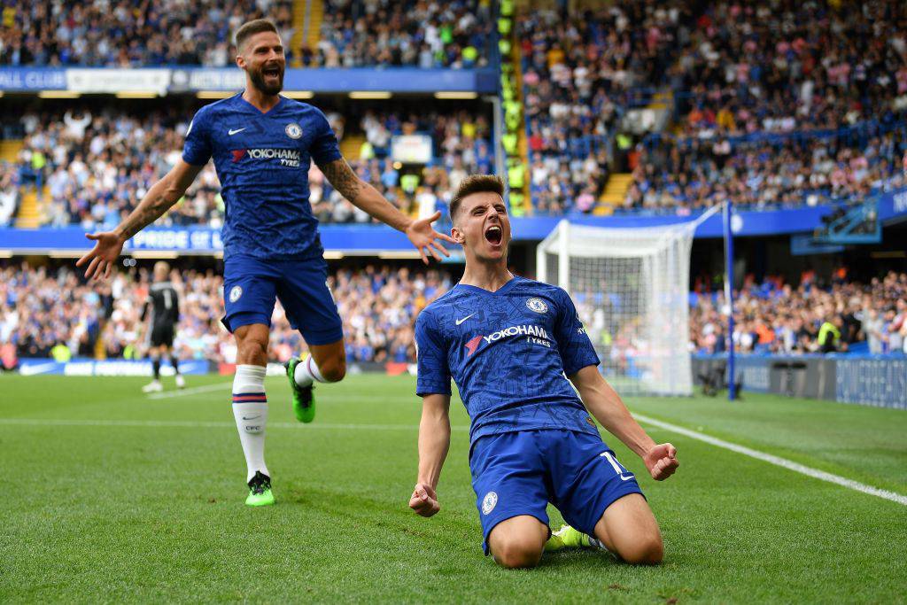 Chelsea-Leicester 1-1, Mount festeggia il gol del vantaggio