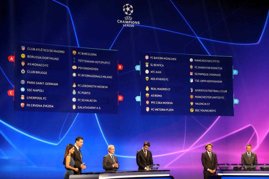 Champions League, il sorteggio dei gironi