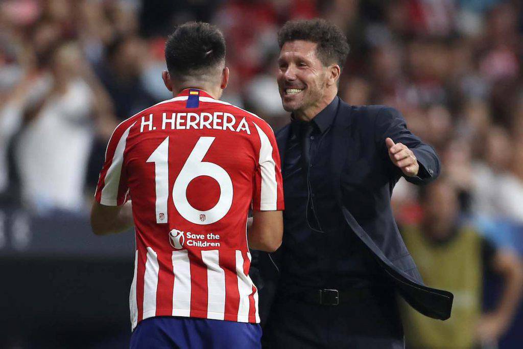 Simeone con Herrera al Wanda Metropolitano 