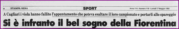 ritaglio di giornale del maggio 1982