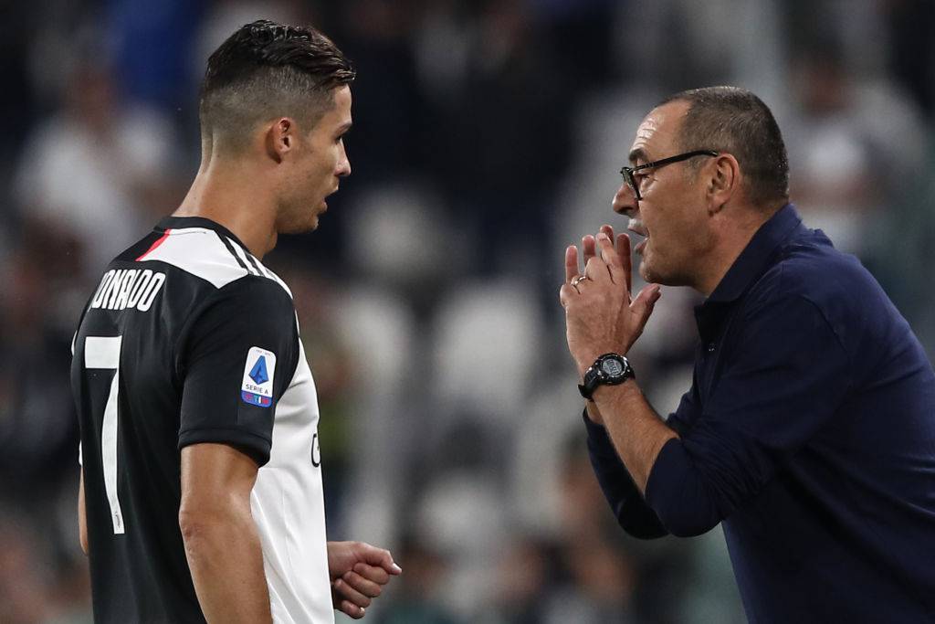 Cristiano Ronaldo con Maurizio Sarri