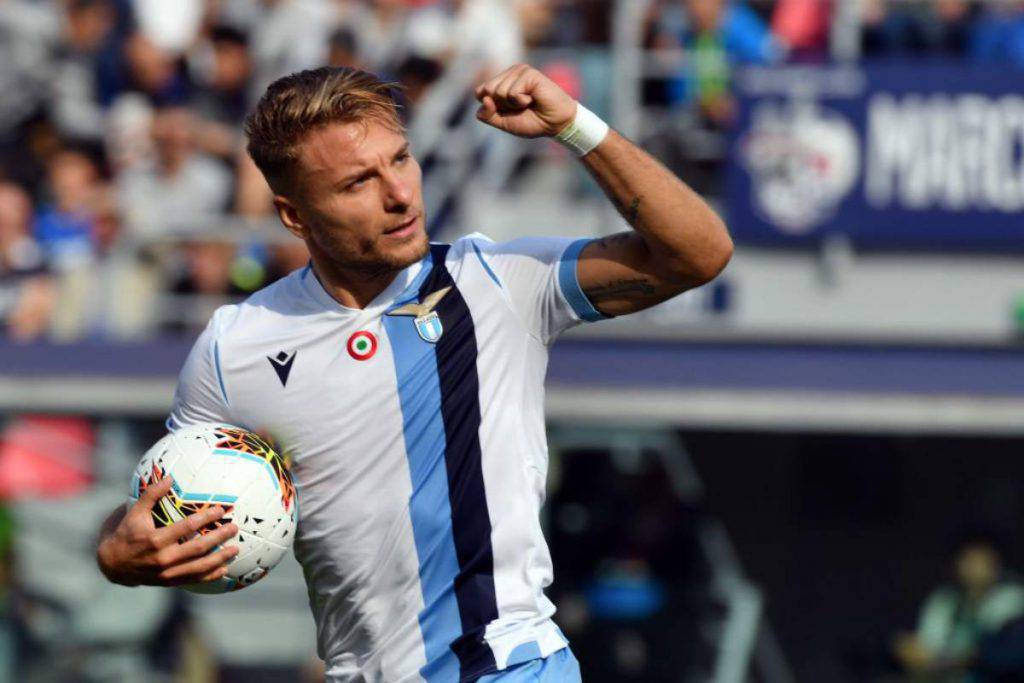 Ciro Immobile autore di una doppietta in Bologna-Lazio