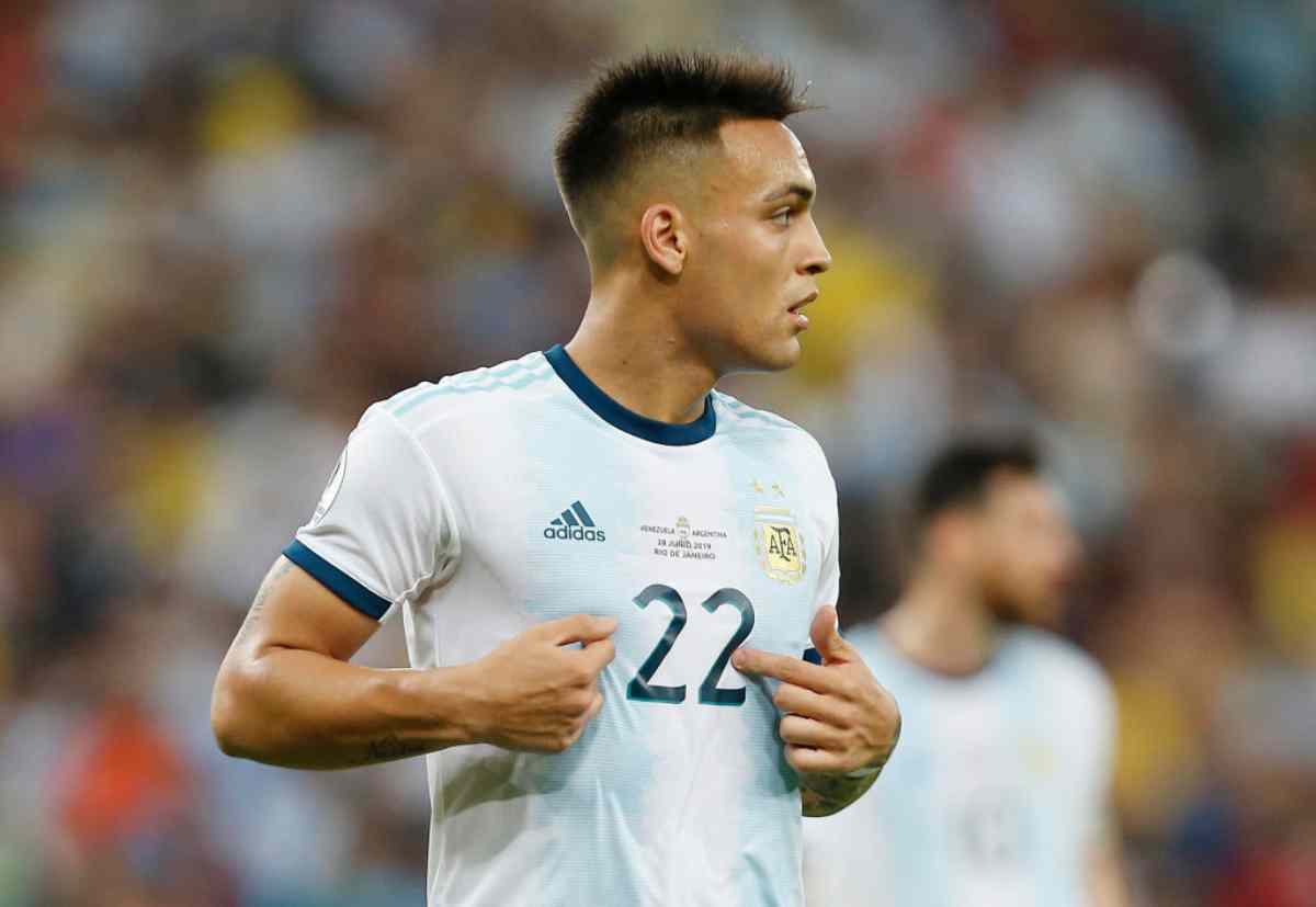 Lautaro Martinez in campo in Germania-Argentina