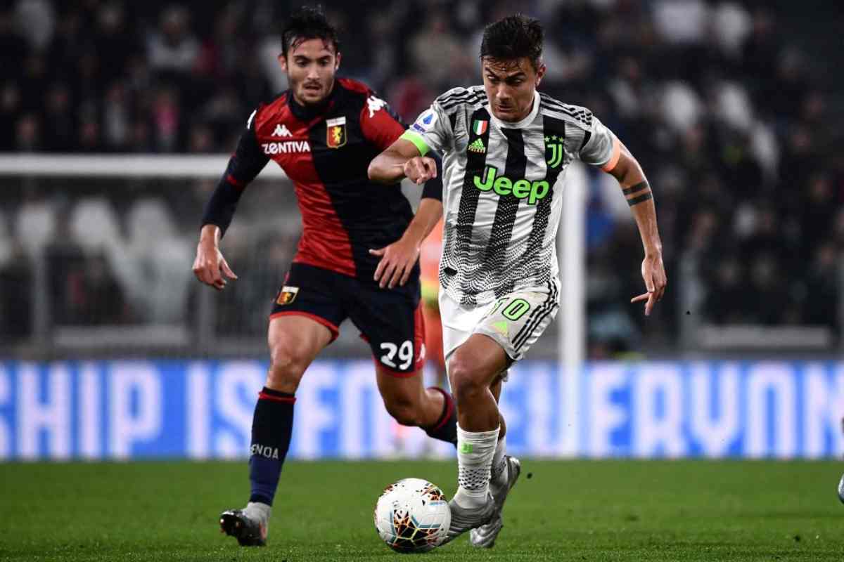 Dybala in azione in Juve-Genoa