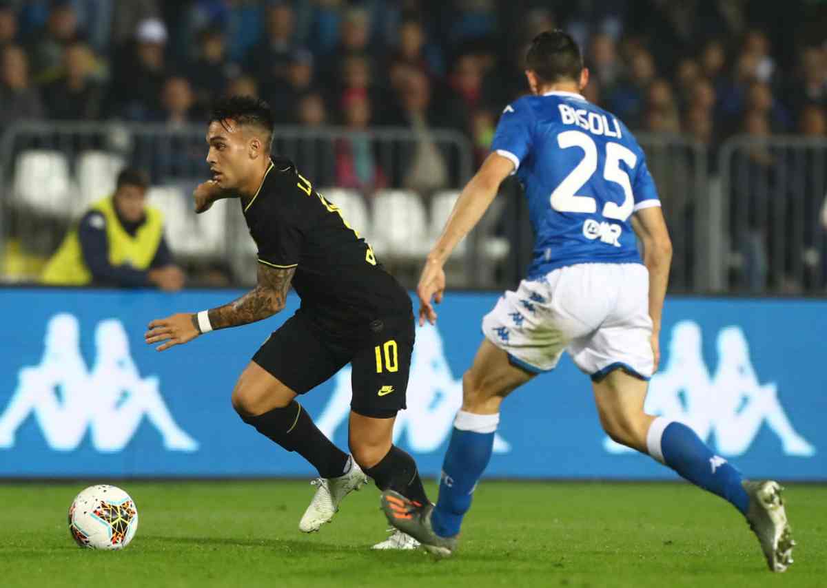 Lautaro Martinez in gol in Brescia-Inter