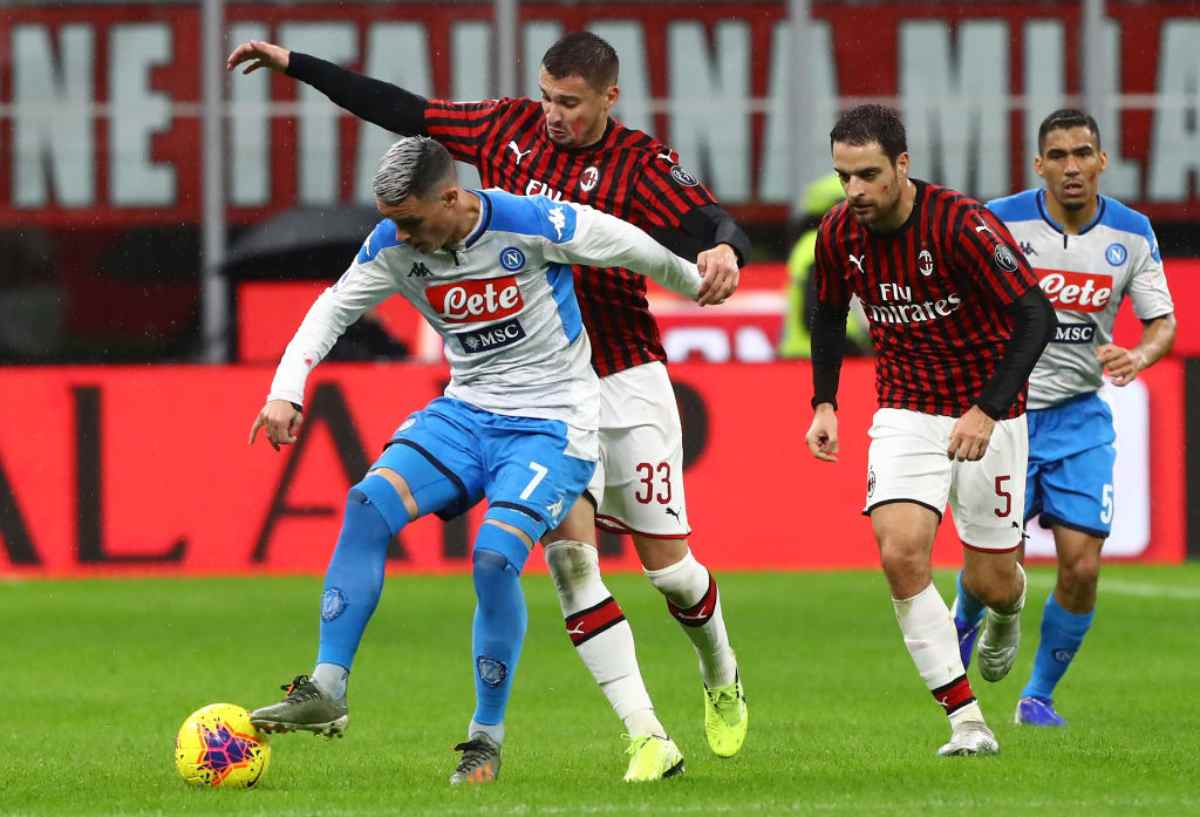 Milan-Napoli 1-1, Bonaventura risponde a Lozano: pari inutile a San Siro