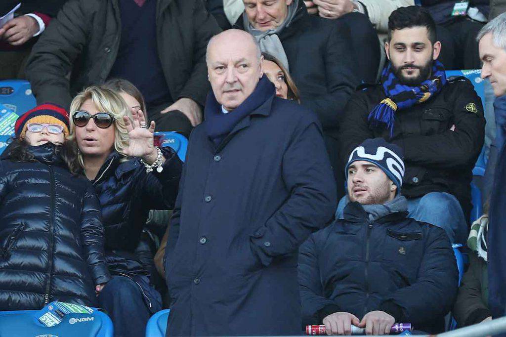 Marotta nel pre gara di Slavia Praga Inter