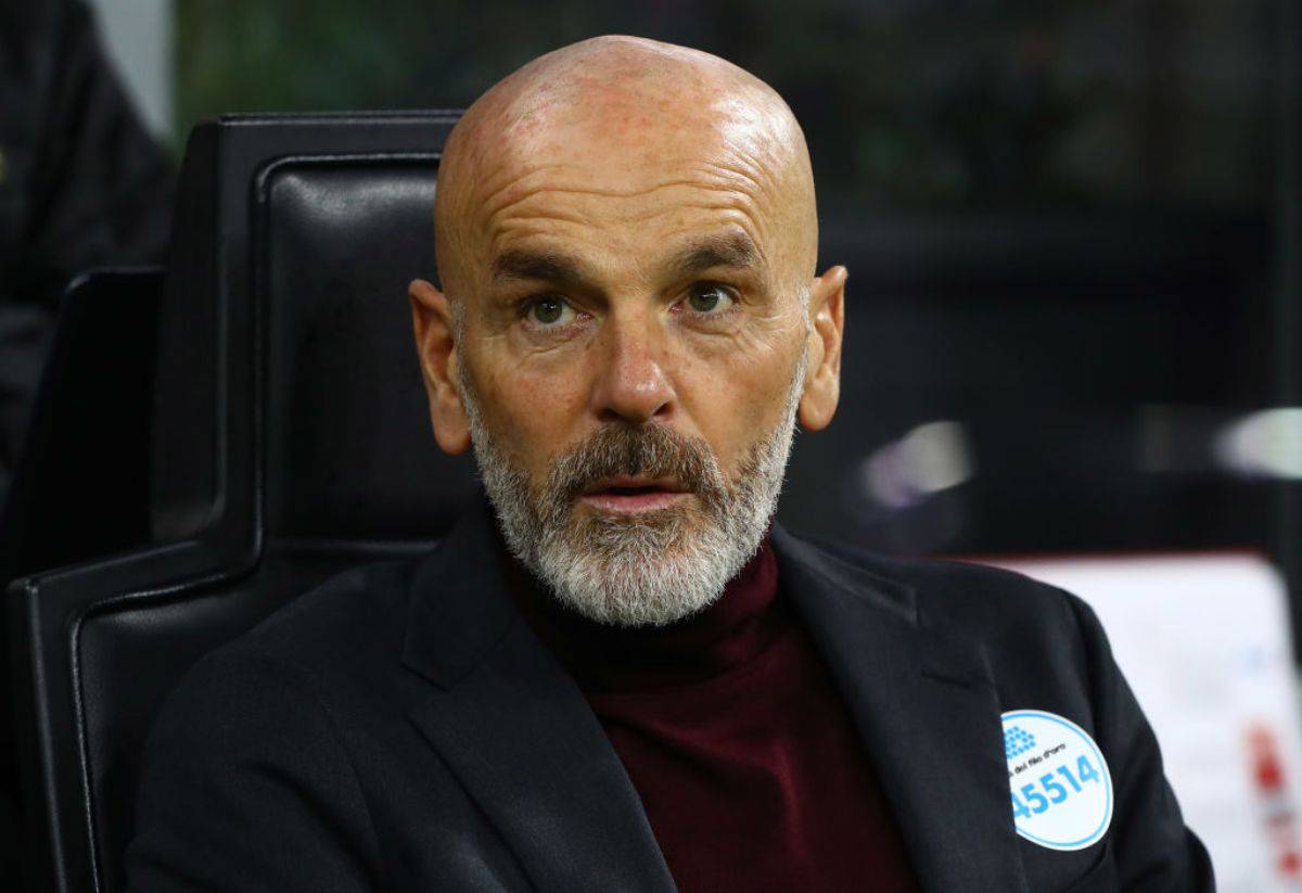 Stefano Pioli in conferenza stampa per Milan-Napoli