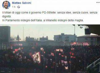 Salvini: "Il Milan di oggi è senza dignità, come il governo"