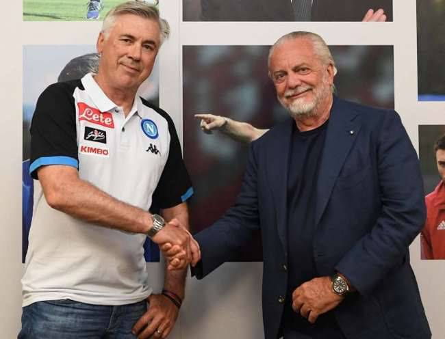 Ancelotti, faccia a faccia con De Laurentiis