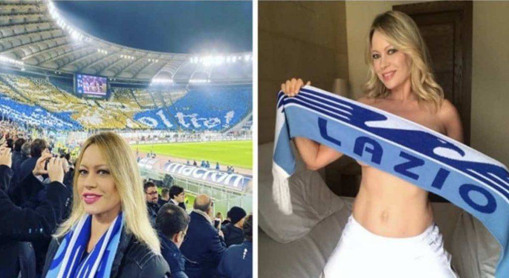 Anna falchi festeggia sui social la vittoria della Lazio