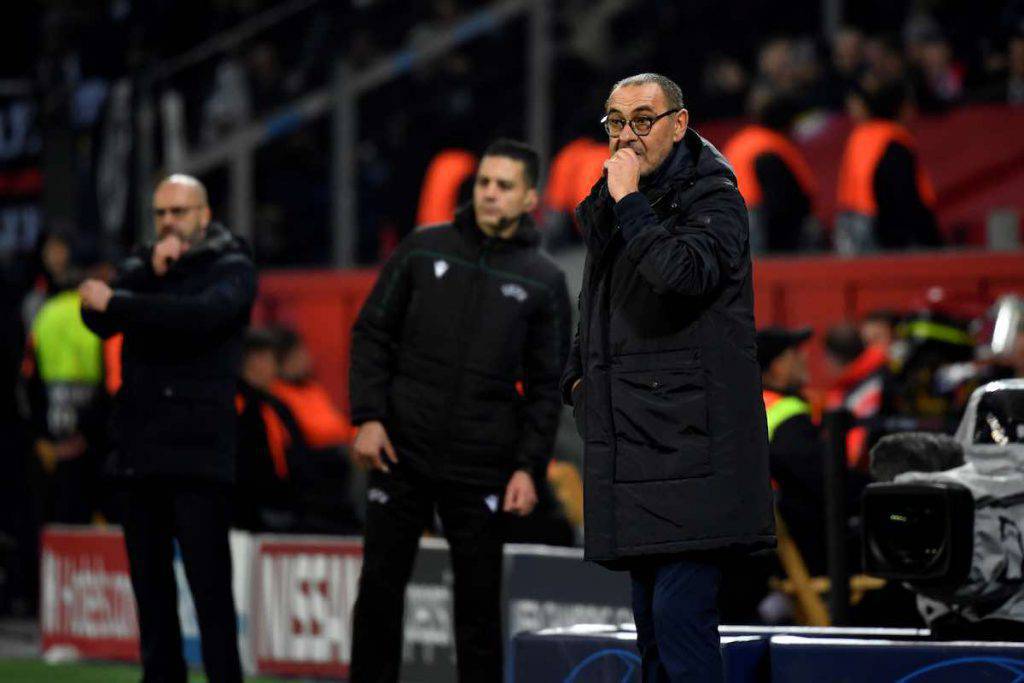 Sarri nel post gara contro il Leverkusen