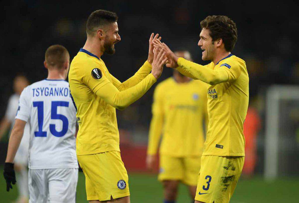 Inter su Giroud e Marcos Alonso