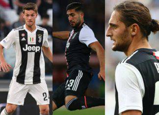Rugani, Emre Can e Rabiot in partenza dalla Juventus