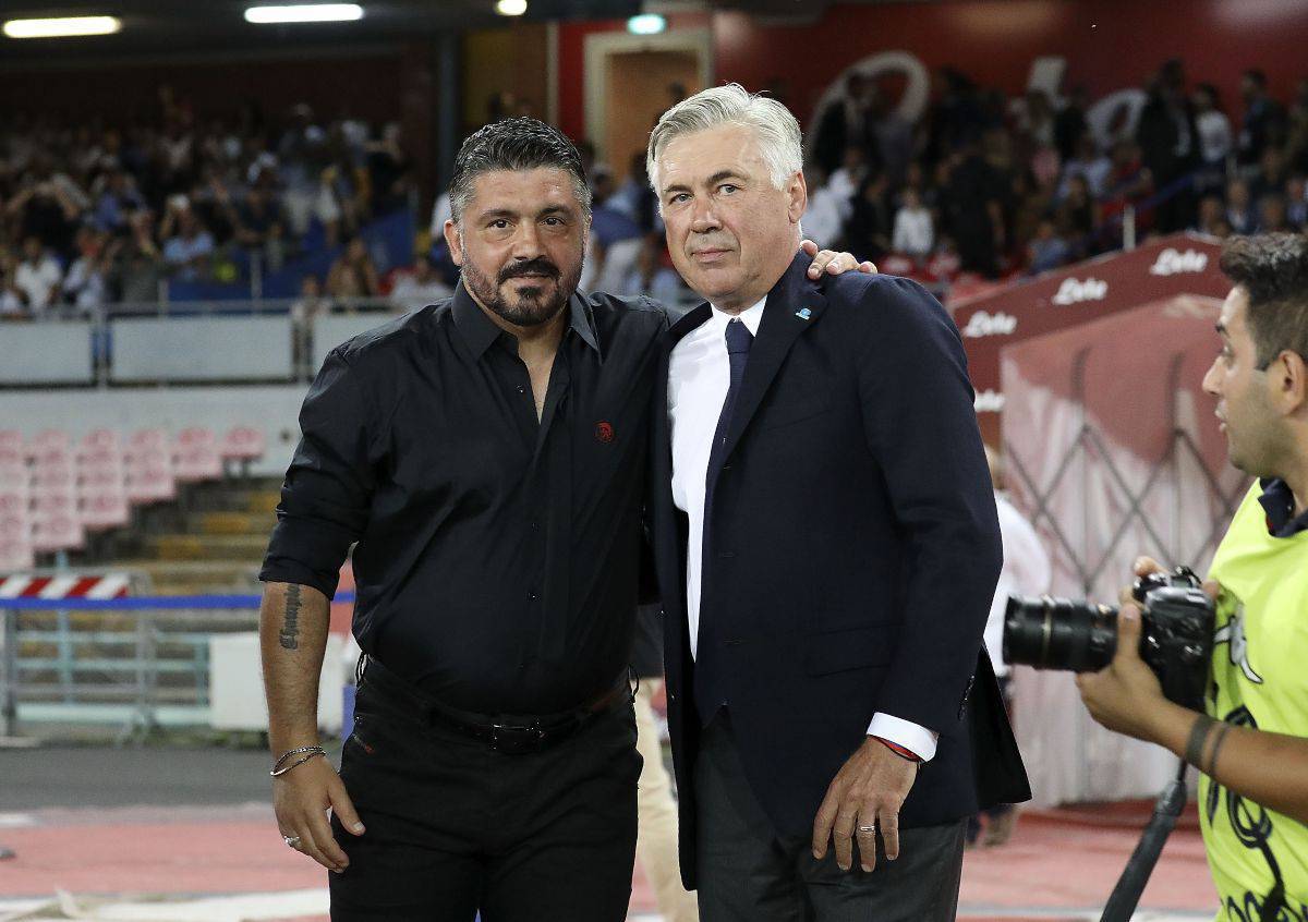 Rino Gattuso con Carlo Ancelotti (Getty Images)