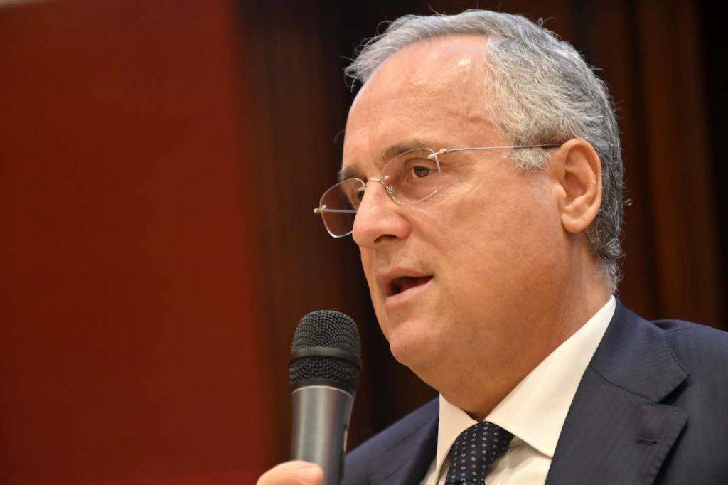 Claudio Lotito in vista di Lazio-Inter