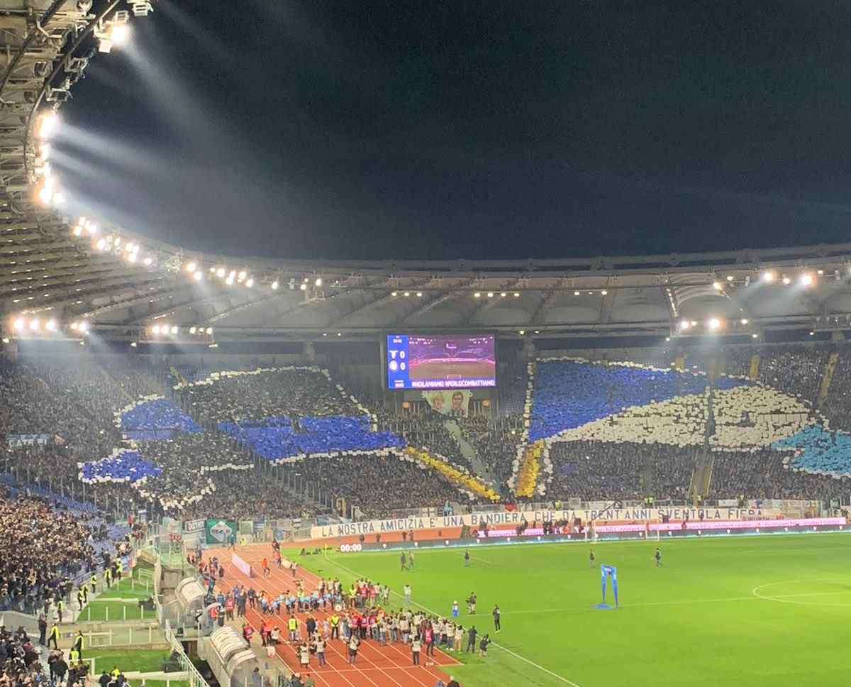 Lazio-Inter: coreografia speciale all'Olimpico- FOTO