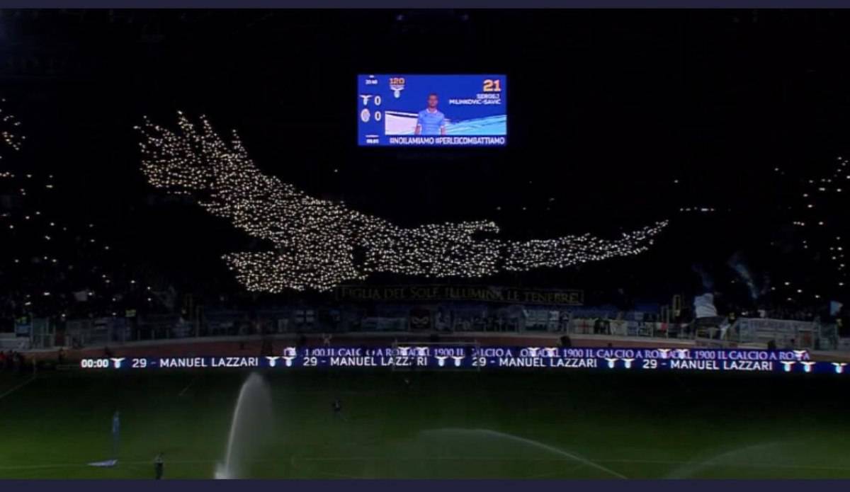 Lazio-Verona, la spettacolare coreografia della Curva Nord - FOTO