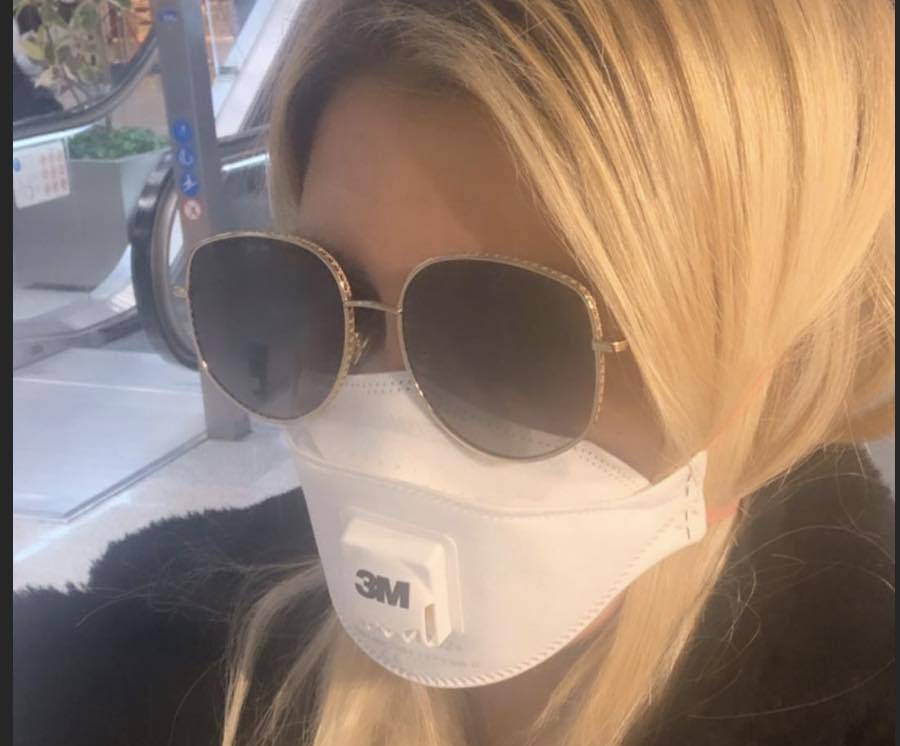 Wanda Nara indossa la mascherina contro il Coronavirus