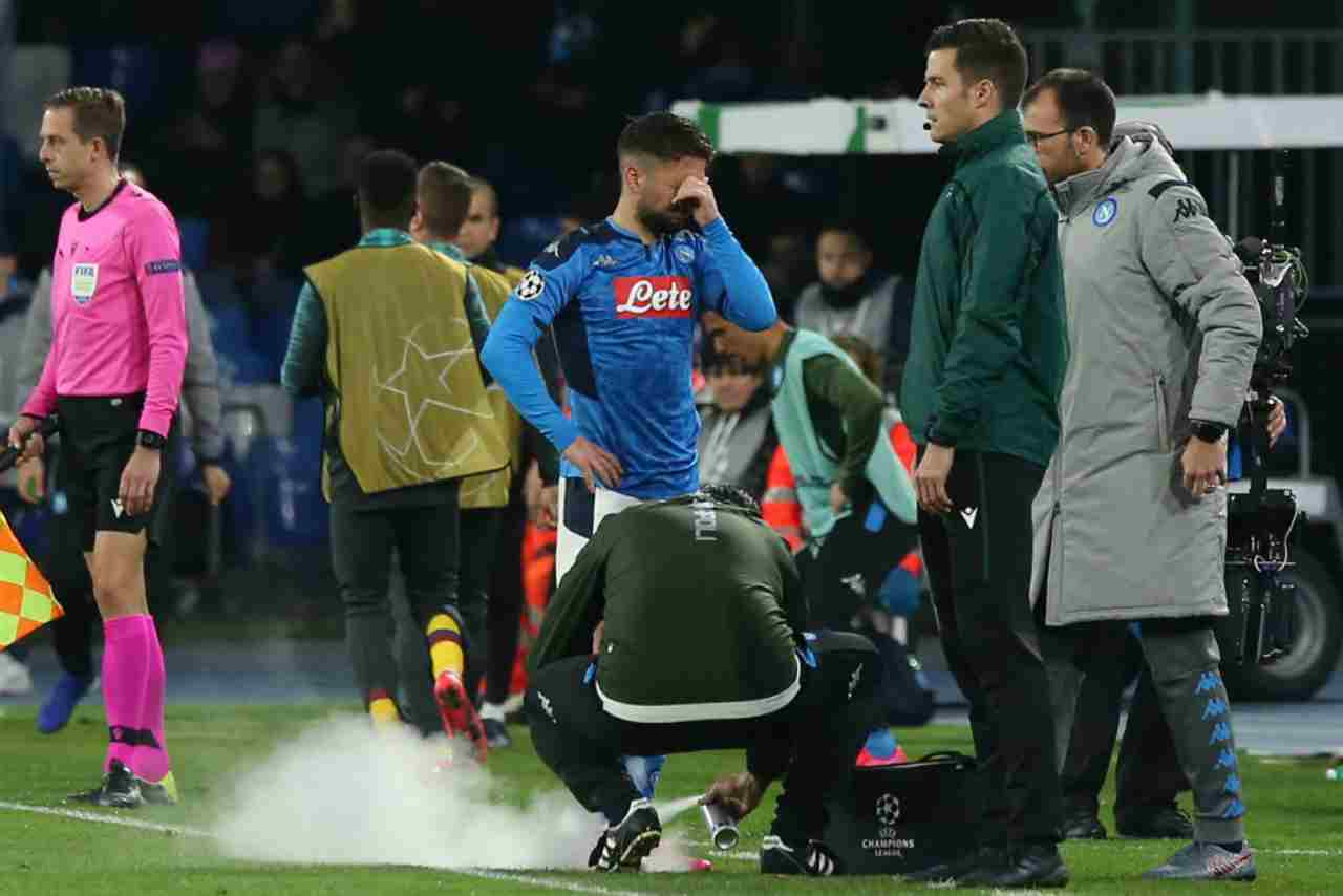 Napoli, Mertens: l'infortunio alla caviglia e i tempi di recupero