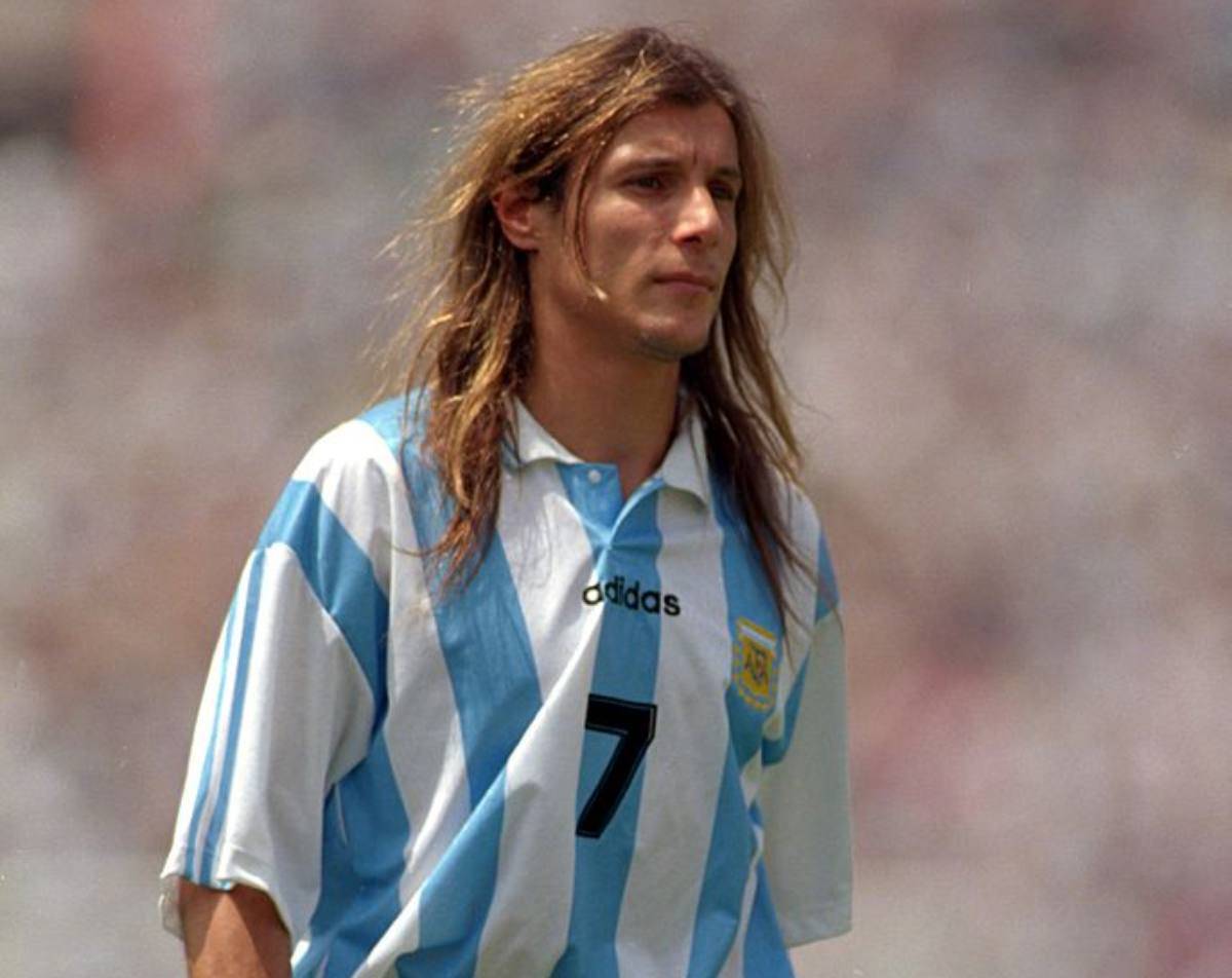 Caniggia con la maglia dell'Argentina