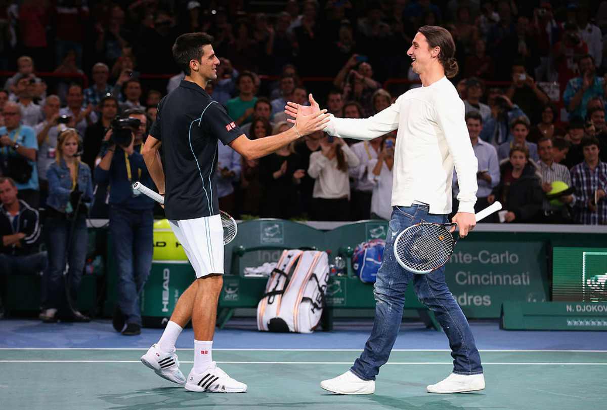 Djokovic in compagnia di Zlatan Ibrahimovic nel 2013