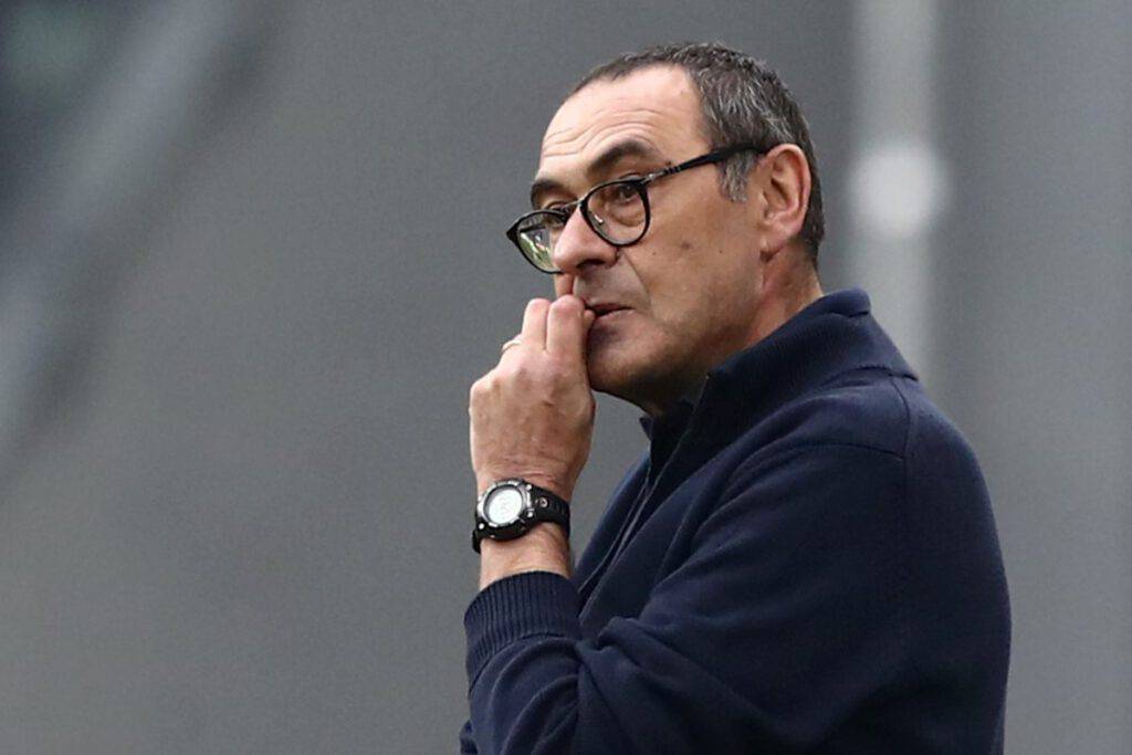 Sarri nel post partita contro il Sassuolo (Getty Images)