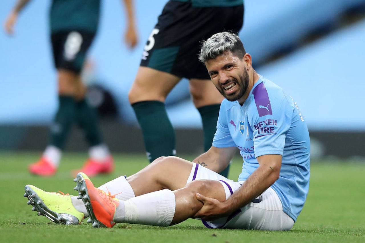 Aguero infortunato, Guardiola: “Ha qualcosa al ginocchio”