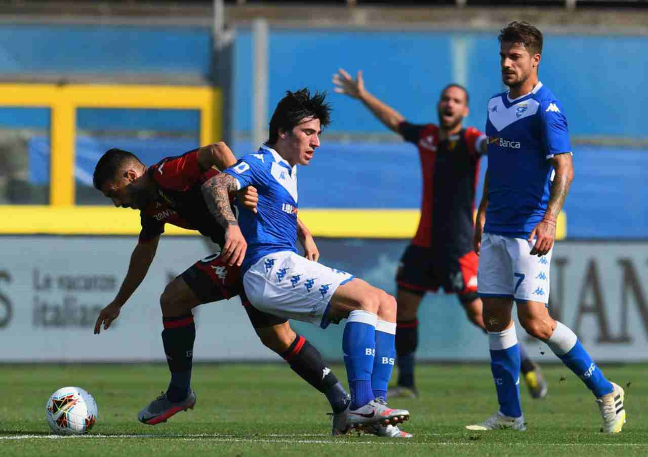 Un fotogramma di Brescia-Genoa