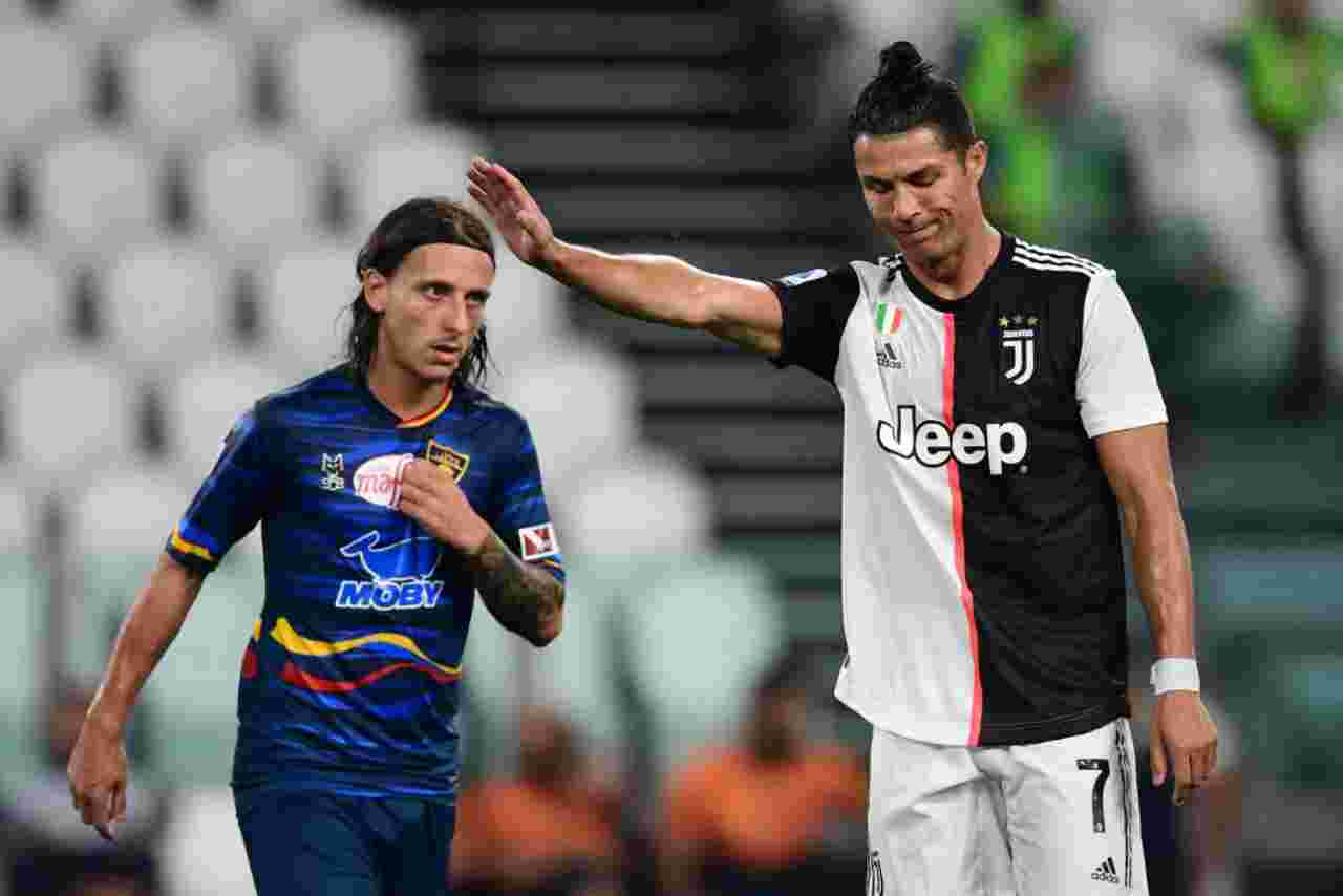 Un fotogramma di Juventus-Lecce