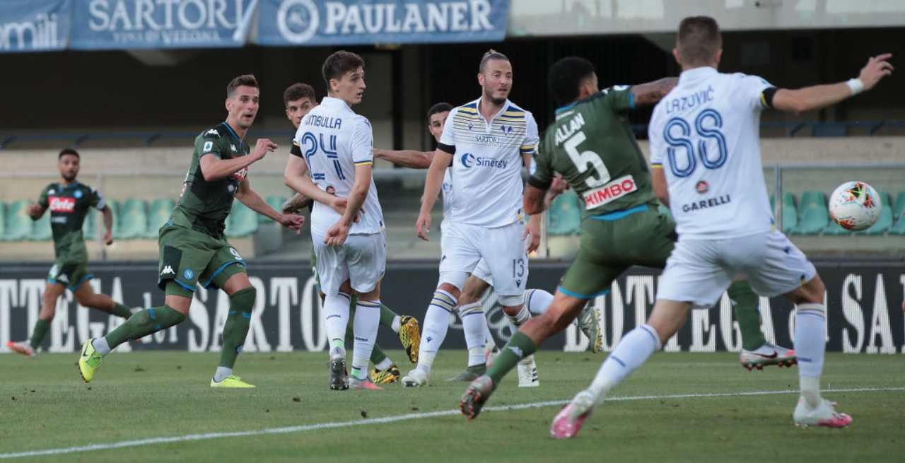 Verona-Napoli: Milik e Lozano, azzurri ancora in corsa per il quarto posto (Getty Images)