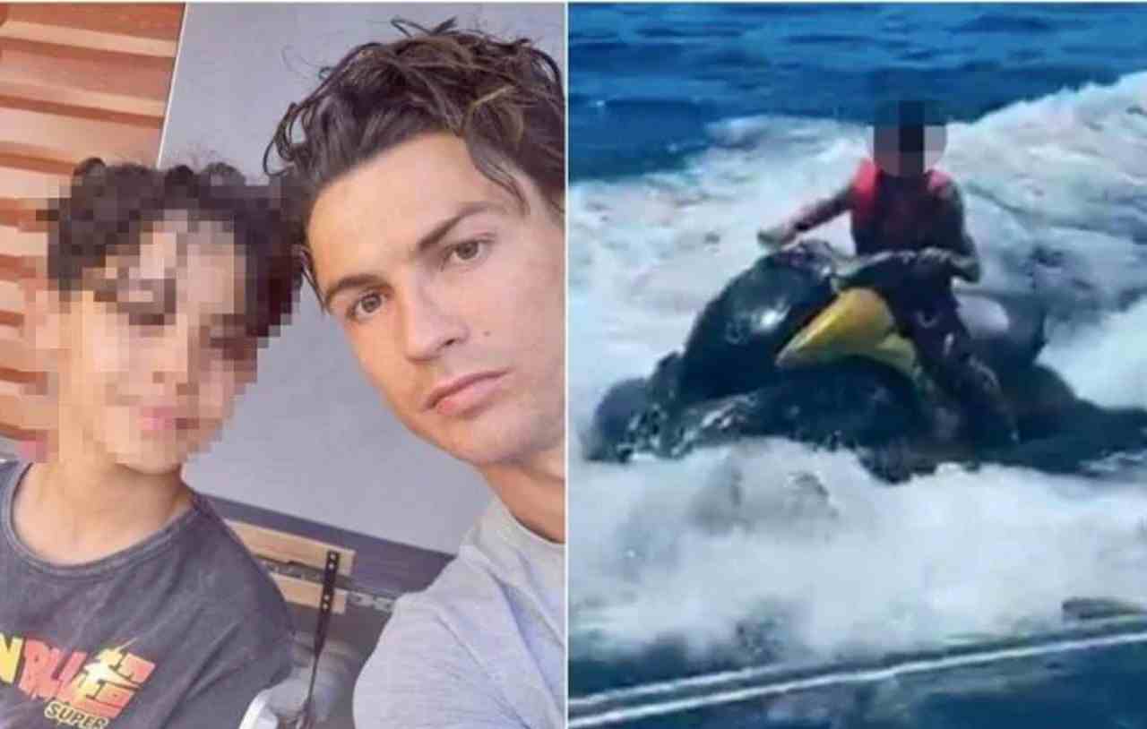 Cristiano Ronaldo: figlio solo in moto d'acqua, multa in arrivo - Video