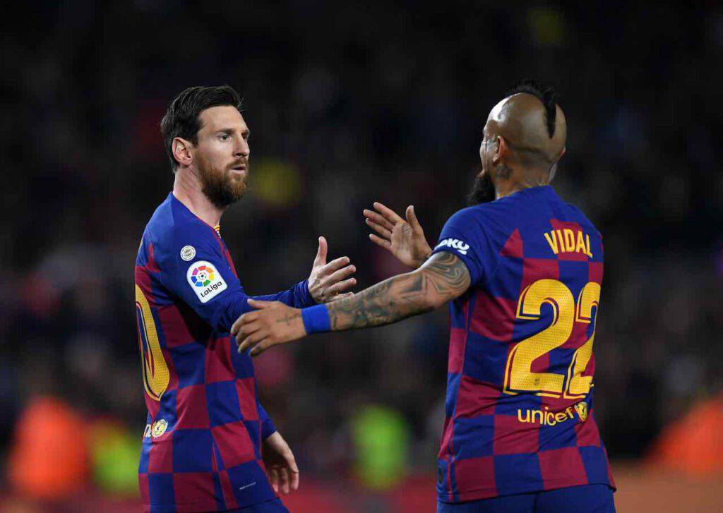 Il saluto di Vidal a Messi che fa sognare i tifosi nerazzurri (Getty Images)