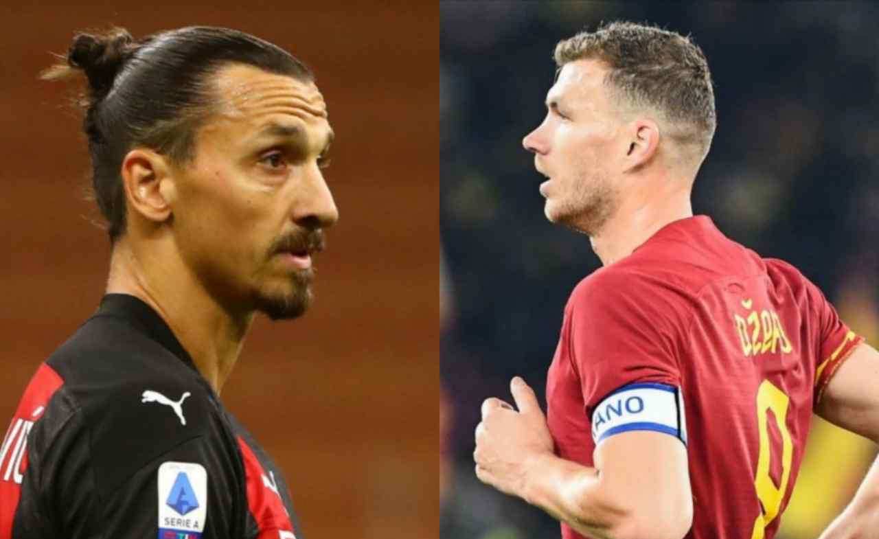 Milan-Roma, Ibrahimovic e Dzeko a confronto (Getty Images)