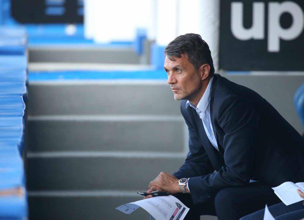 Paolo Maldini nel pre-partita di San Siro contro la Roma (Getty Images)