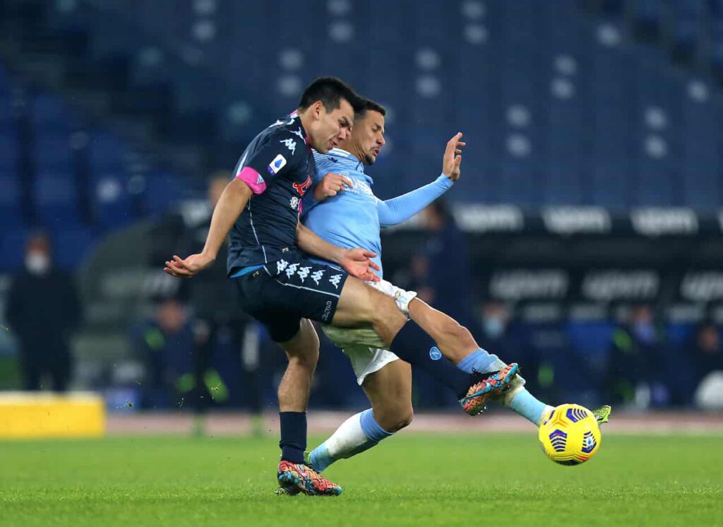 Lazio-Napoli, infortunio Lozano (Getty Images)
