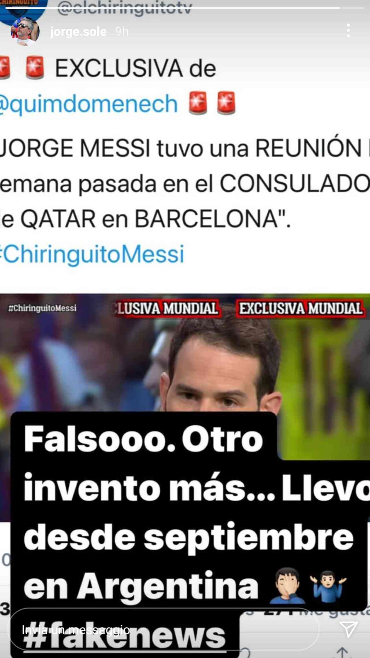 Messi, il padre smentisce i rumors (Instagram) 