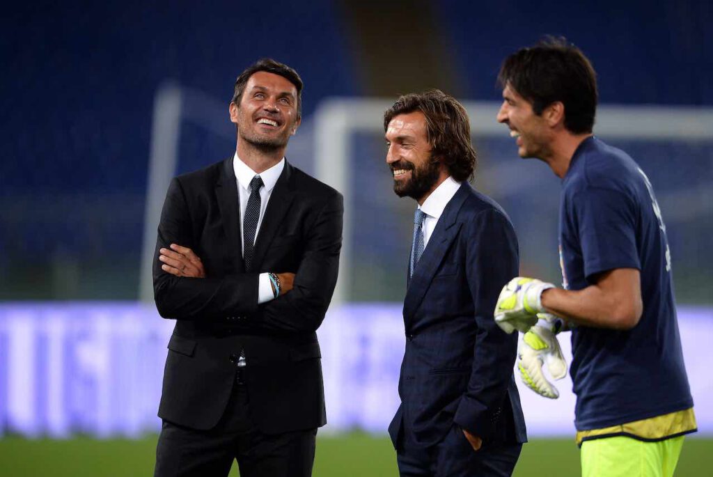 Pirlo e Maldini, battute e aneddoti a Sky Sport (Getty Images)