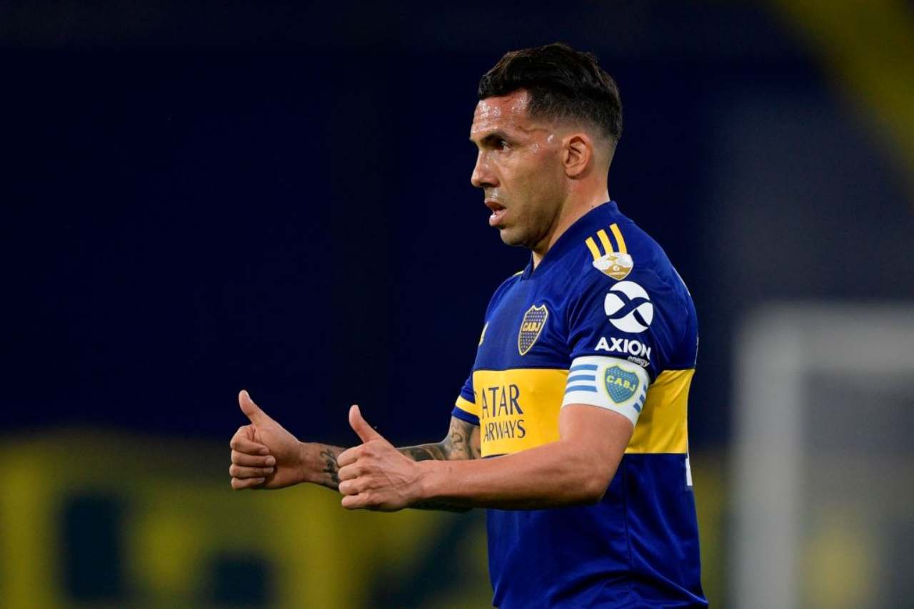 Tevez ricorda Maradona dopo un gol col Boca (Getty Images)