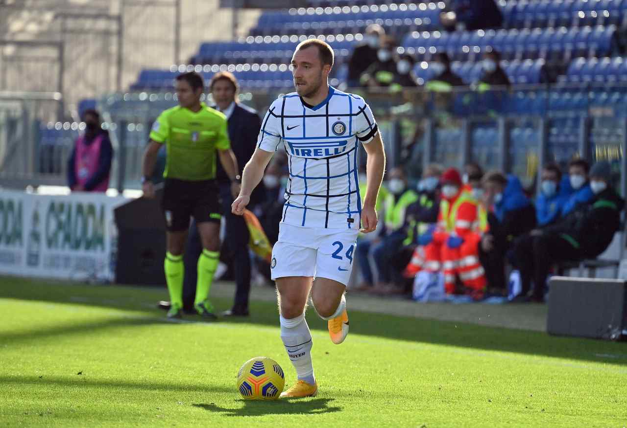 Eriksen: passaggi, dinamismo. La partita del danese in Coppa Italia