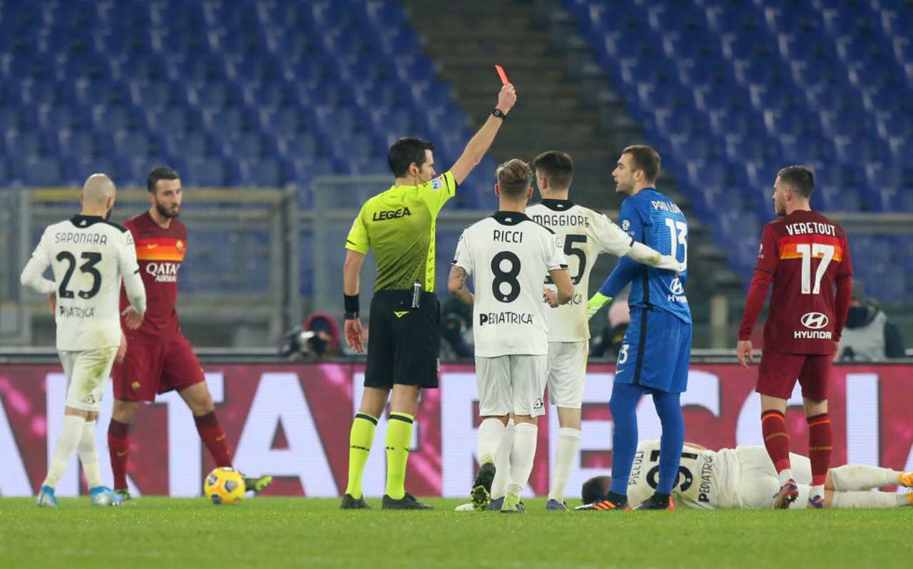 Roma-Spezia, disattenzione da parte della squadra di casa nel match di Coppa Italia (Getty Images)