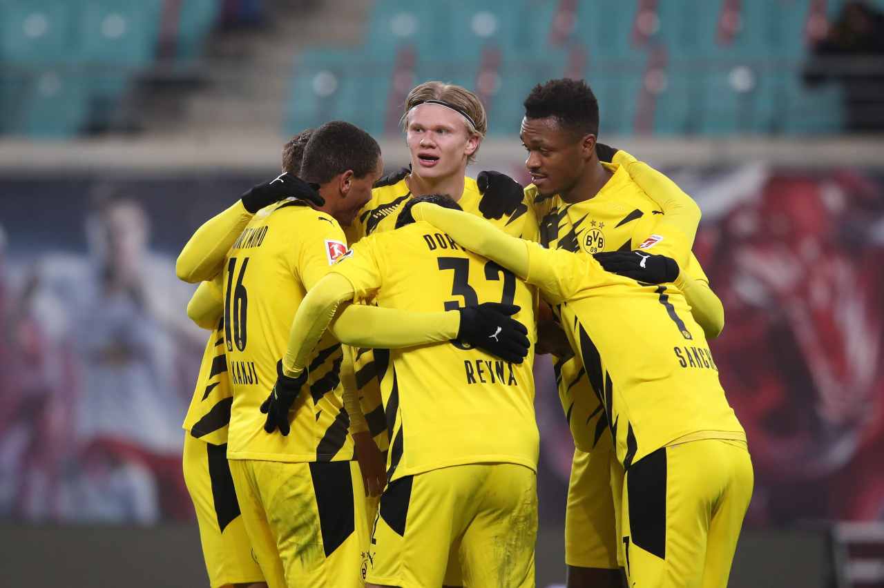 Bundesliga: Borussia Dortmund show, Haaland e Sancho mettono il Lipsia ko