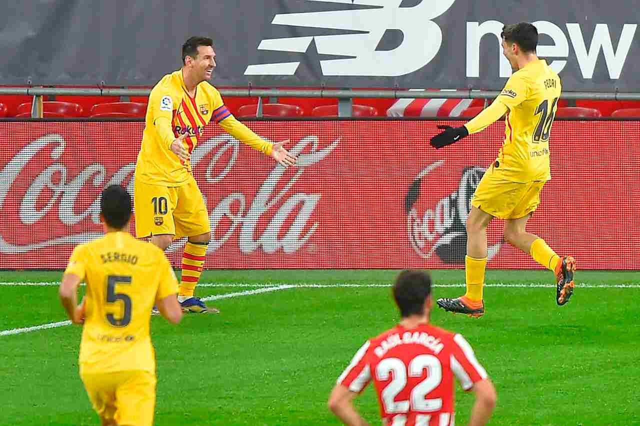 Liga, Messi e Pedri fanno volare il Barcellona: Athletic ko