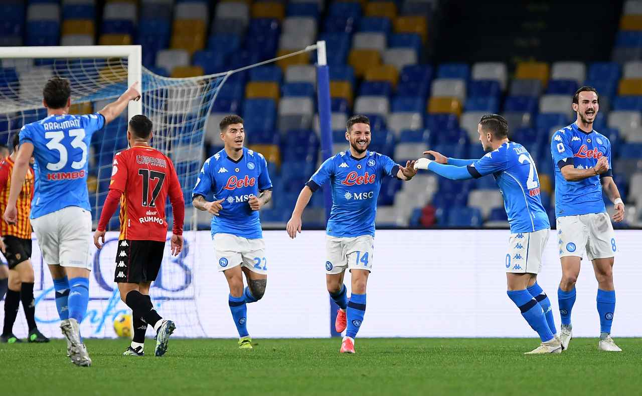 Napoli-Benevento, gol di Politano o Di Lorenzo: la decisione della Lega Serie A