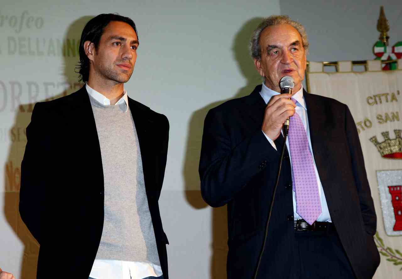 Bruno Pizzul con Alessandro Nesta (foto Getty)