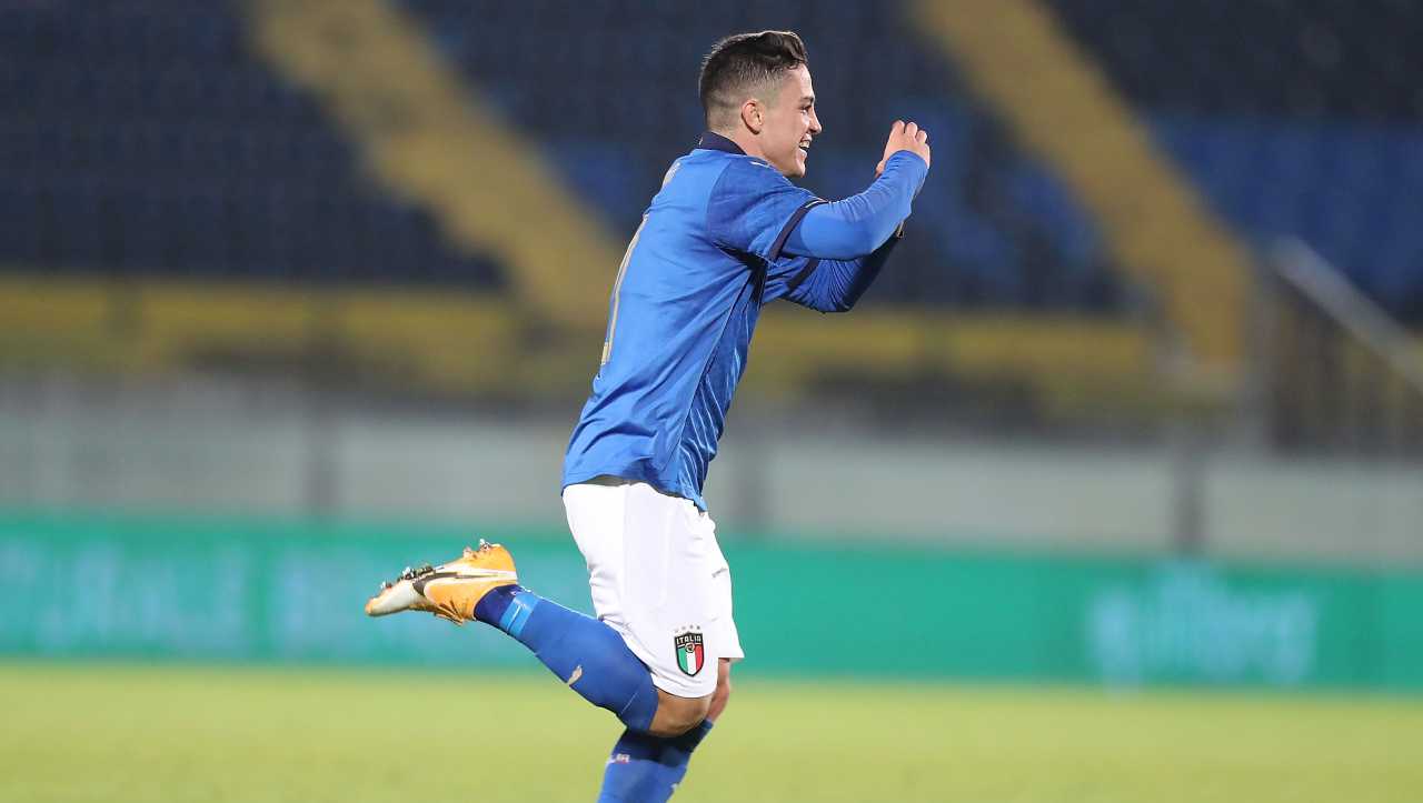 Italia-Slovenia, il terzo gol in Under 21 di Raspadori