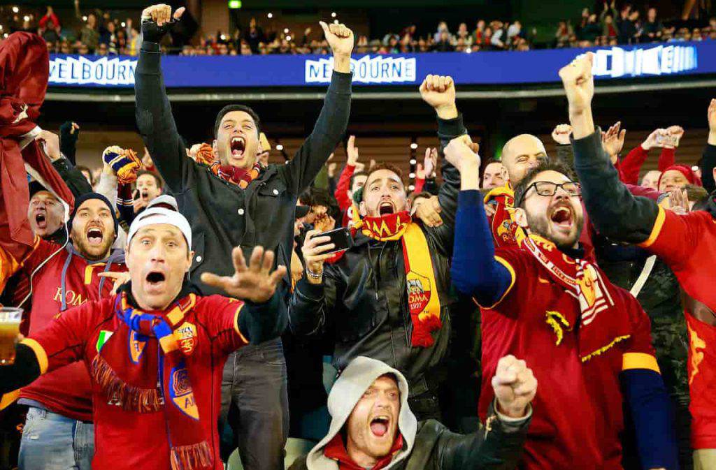 Tifosi Roma in protesta con la squadra (Getty Images)