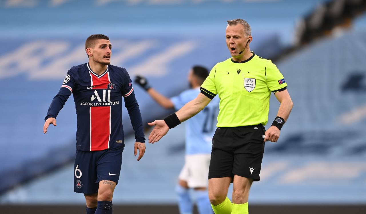 Verratti contro l'arbitro di City PSG