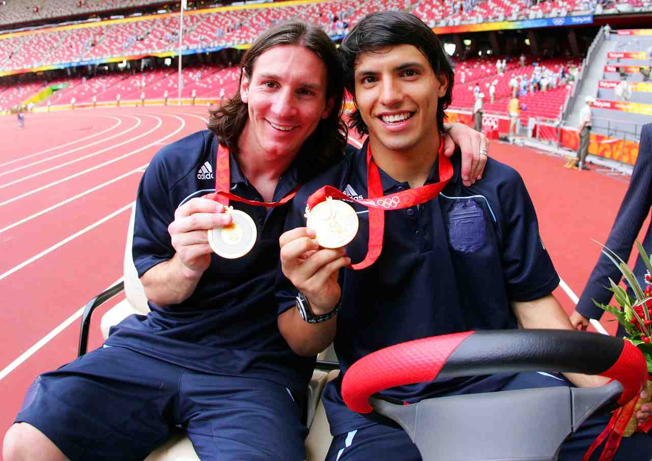 Gli amici Aguero e Messi alle Olimpiadi del 2008